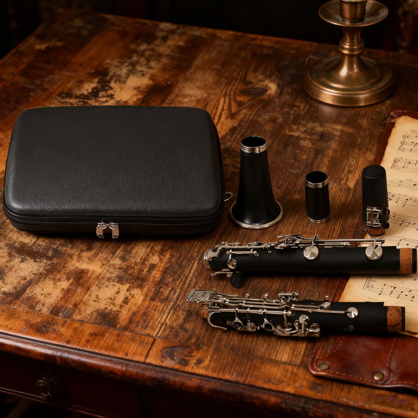 Stylish Clarinet Case In Black & Blue, Lightweight & Portable with Adjustable Strap for Easy Carry and Comprehensive Protection