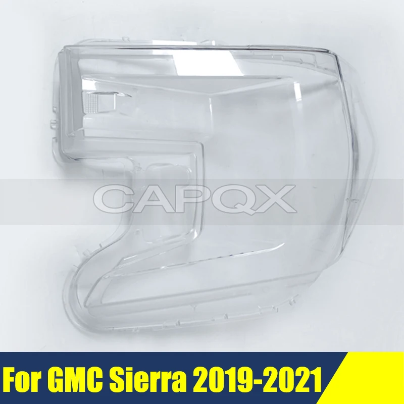 

Front Bumper Headlight Cover For GMC Sierra 2019-2021 Cover Shell Shade Head Lamp Glass Head Light Lens Caps