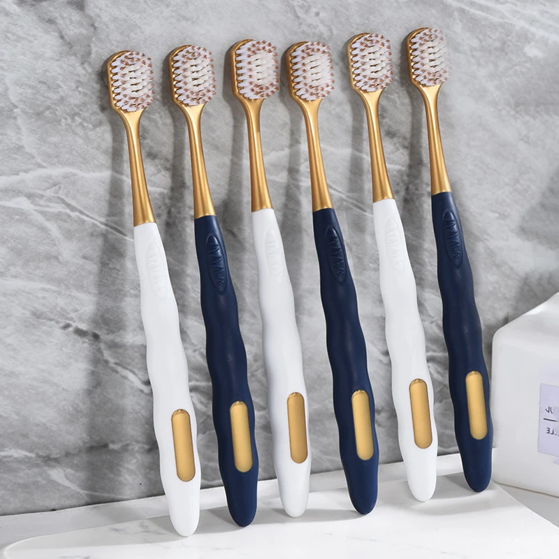 **6Pcs Wide Head Soft Long Head Adult Big Head Toothbrush Comfortable Teeth Super Soft Oral Cleaning Brush