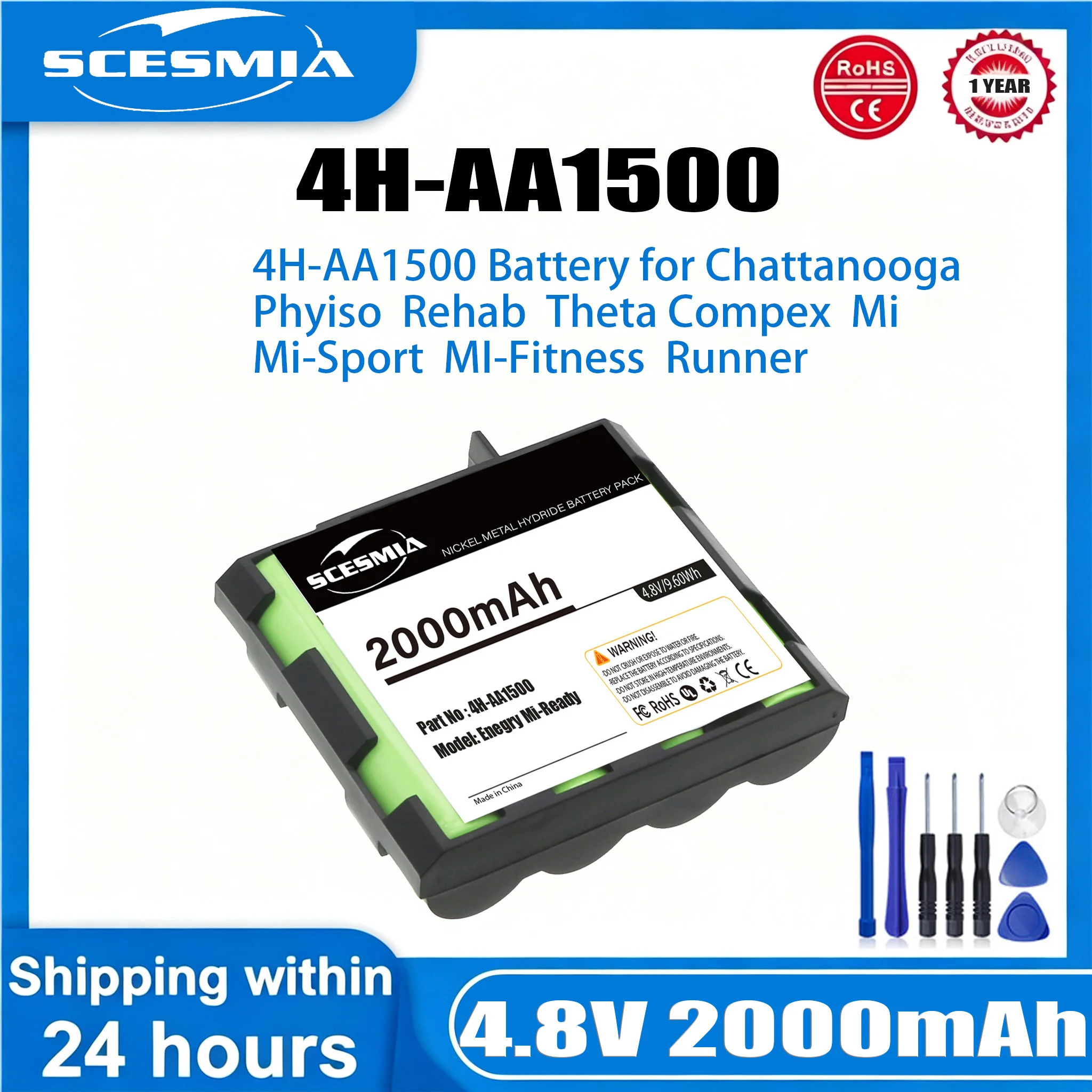 2000MAh 4H-AA1500 941210 Battery Compex Mi-Sport Mi-fitness Runner Enegry Mi-ready Vitalitas FIT Sport Elite mi-Theta 600 500