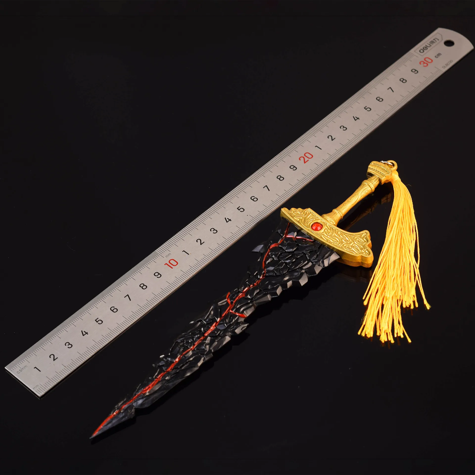 22 cm Eldenn Maliketh Lama Nera Anello Spada In Metallo ER, Gioco Replica Modello Action Figure Ornamenti Collezioni Ragazzi Giocattoli Regali