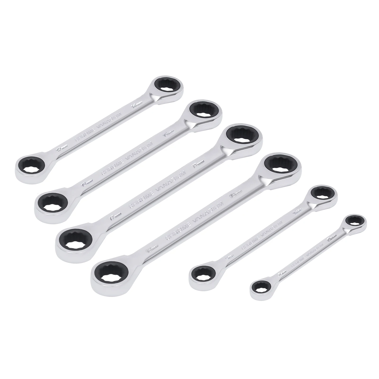 6-Piece Lug Nut Wrench Set, 72-Tooth Ratchet, 45# Steel, Plated, Compact and Lightweight for Easy Carrying