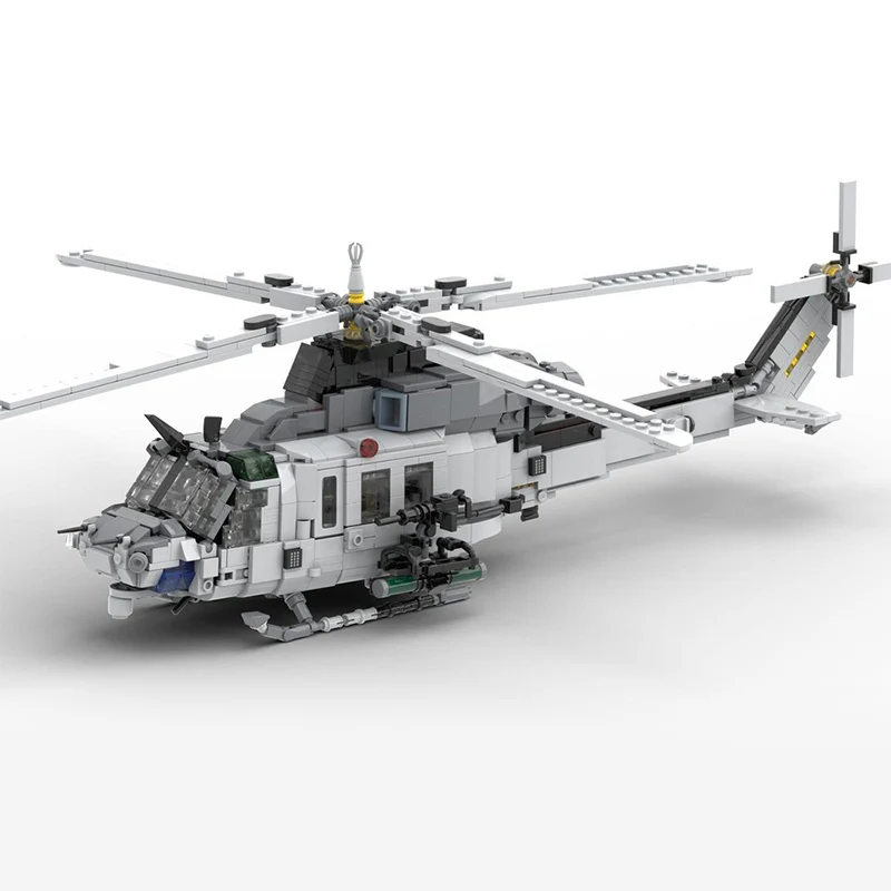 Twin Engine Military Helicopter Model MOC Building Bricks War Equipment Modular Technology Gifts Holiday Assemble Children Toys