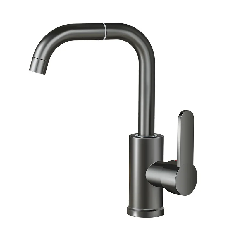 Brass 720° Swivel Basin Faucet, High Arc Rotatable Spout Mixer Tap with Ceramic Valve, Durable Bathroom Water Tap