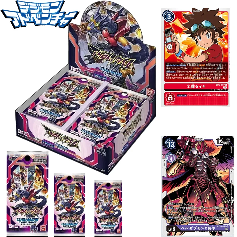 

Горячая официальная коробка для карточных игр Bandai Digimon BT-12, японская версия, запечатанная коллекция редких карт аниме SR SEC