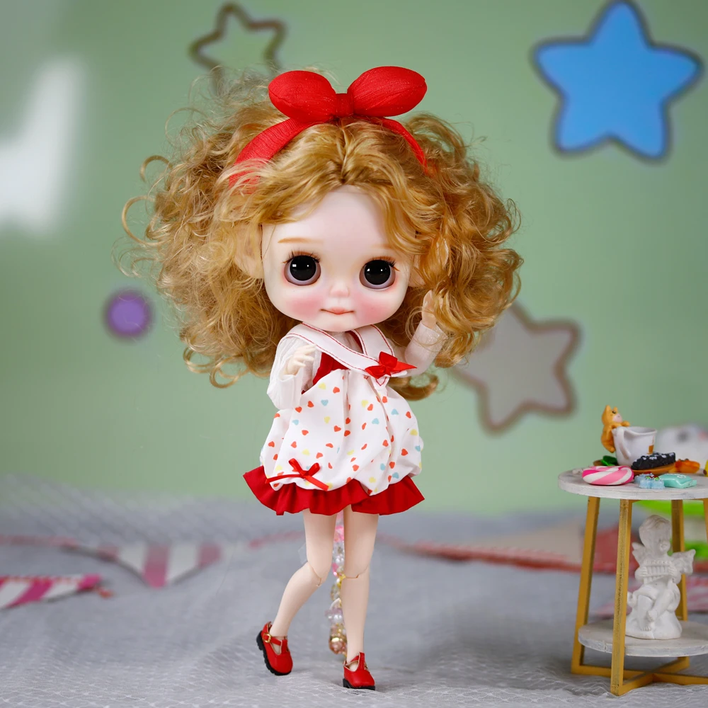 ICY DBS Blyth 1/6 دمية مرسومة باليد كعكة الطفل مو الفم طويل رمش النوم العين دمية مجموعة SD #3