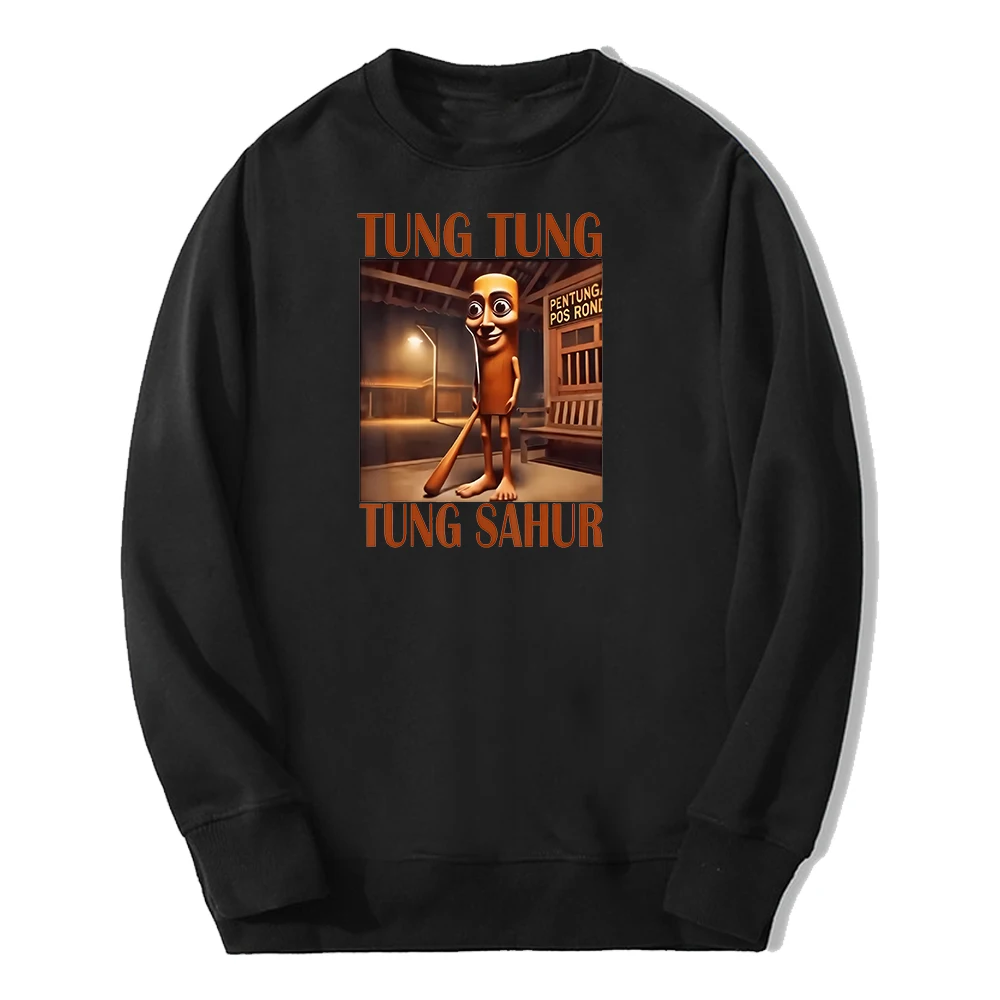GF Brainrot الحيوانات Tung Tung Tung Sahur Merch Crewneck كم طويل الشارع الشهير الرجال النساء البلوز البلوز مضحك الملابس #2