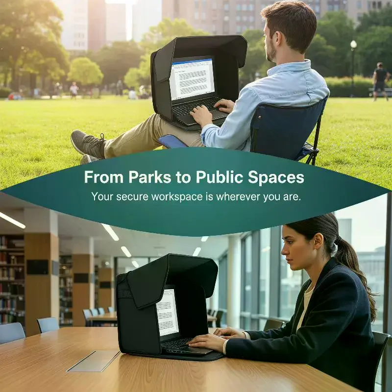 Foldable Laptop Sun Shade Privacy Cover, Portable Screen Protector, Reduces Glare, Enhances Privacy, Ideal for Outdoor Work