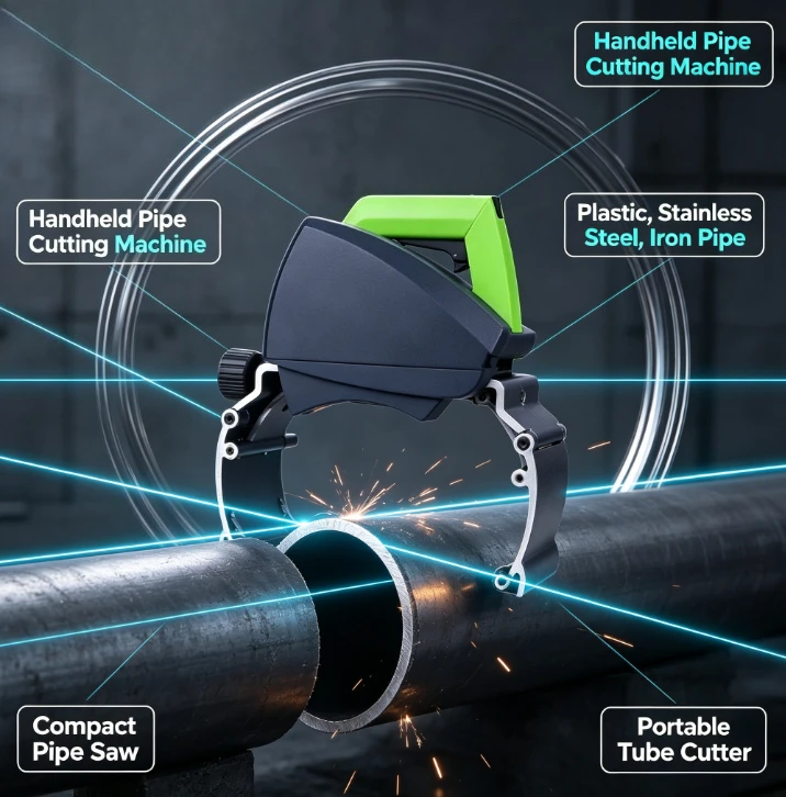 Handheld Pipe Cutting Machine Small ZD220 Pipe Cutter for Plastic Stainless Steel Iron Tube Pipe Industrial Tube Cutting Tool