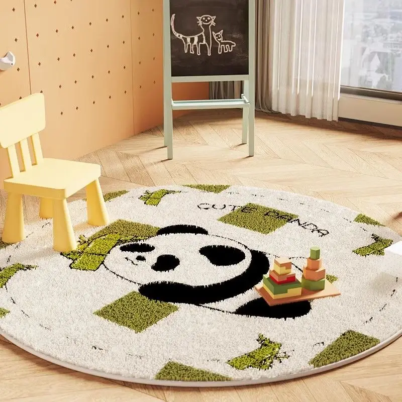 

Cartoon Circular Carpet, Children's Bedroom Dirt Resistant Imitation Cashmere Floor Mat, Household Lazy Bed Blanket, Non Slip Bl