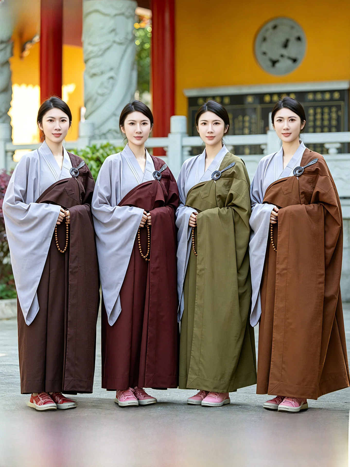 purple-worry-flower-monk's-robe-five-precepts-seven-cloths-priest's-clothes-layman's-casual-long-sleeve-polyester-fiber-adult