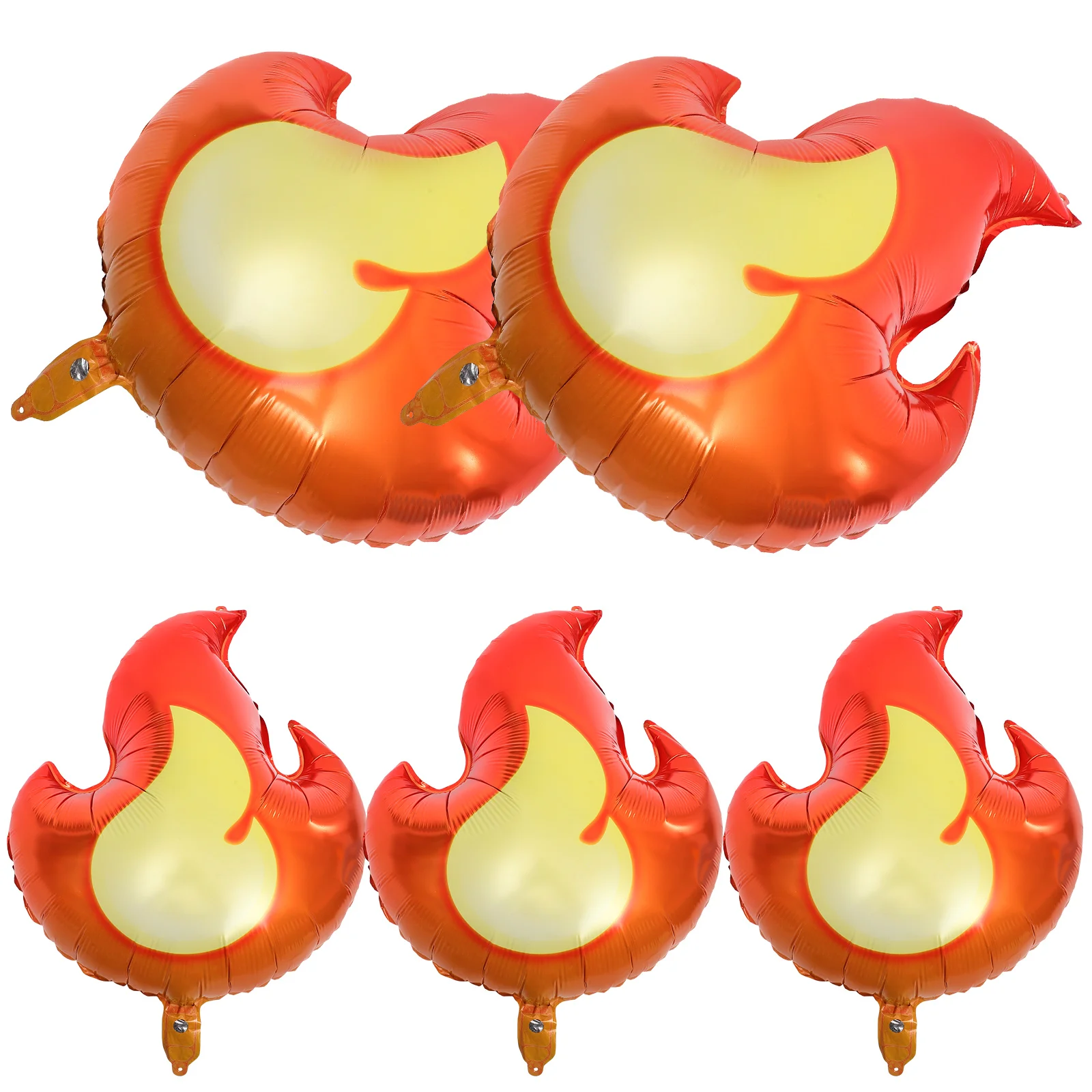 

5Pcs Firefighter Themed Flame Balloons Aluminum Foil Durable Inflatable Party Decor Birthday Supplies Party Flame Balloons