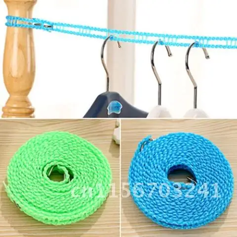 Portable Windproof Anti-Skid Clothesline Fence-Type Clothesline Drying Quilt Rope Outdoor Travel Clothesline 10M