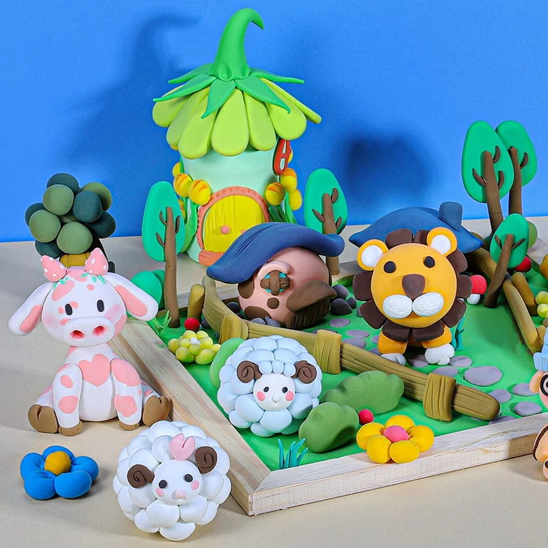 12/24/36pcs Color Clay Air-dried Clay Set DIY Crafts Ultra Light Plastic Clay with Carving Tools for Friends Children Gifts