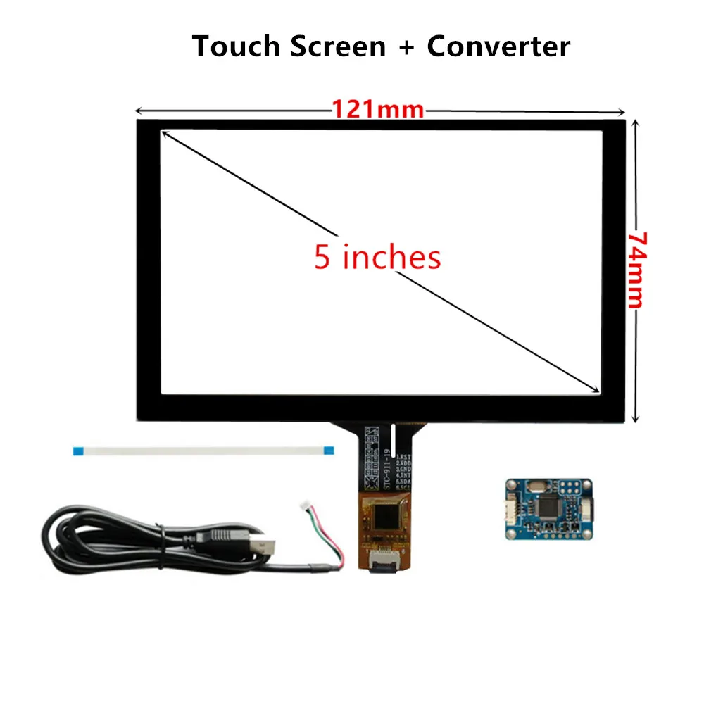 Multipurpose LCD Display Controller, Driver Board, digitador, Touchscreen, Mini HDMI-compatível, 800x480, 5