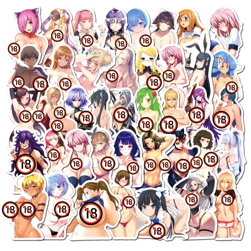 10/50/100/200/500PCS No Repeat Exclusive Sexy Nude Waifu Endless Beauty Temptation Adult Series Stickers (18+)