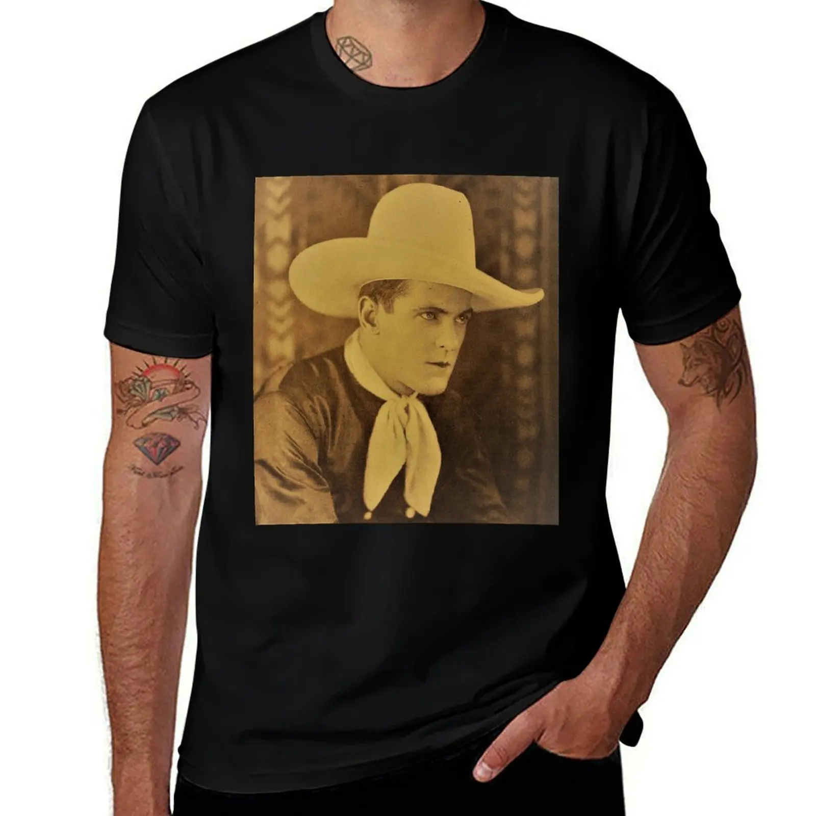 KEN MAYNARD Silent Film Cowboy T-Shirt Stain Resistant Casual Tee T-Shirt