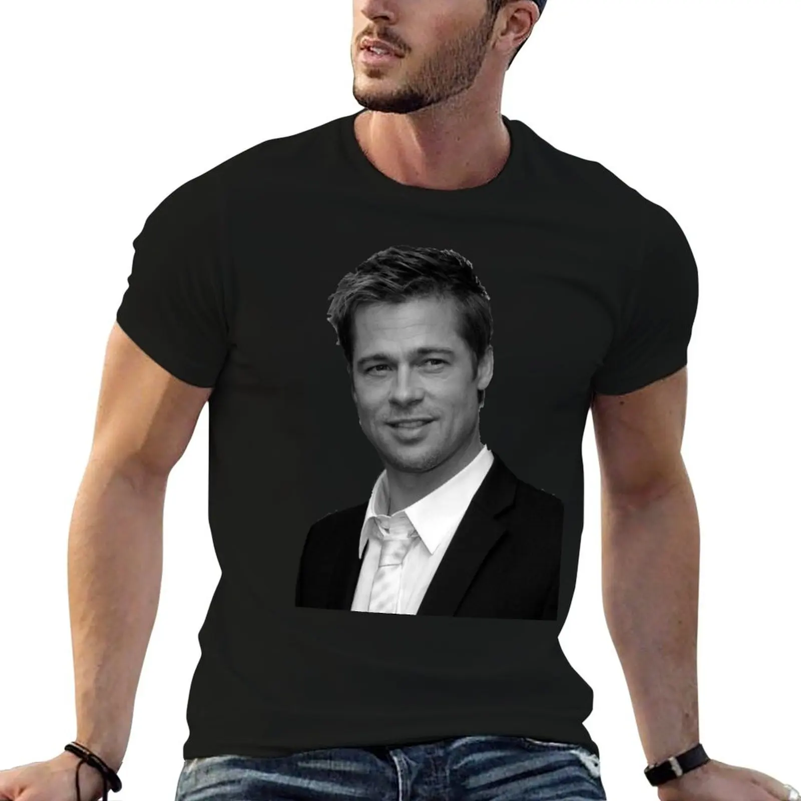 cotton 100% Pitt shirts T-Shirt man for shirts t pack white t Brad man