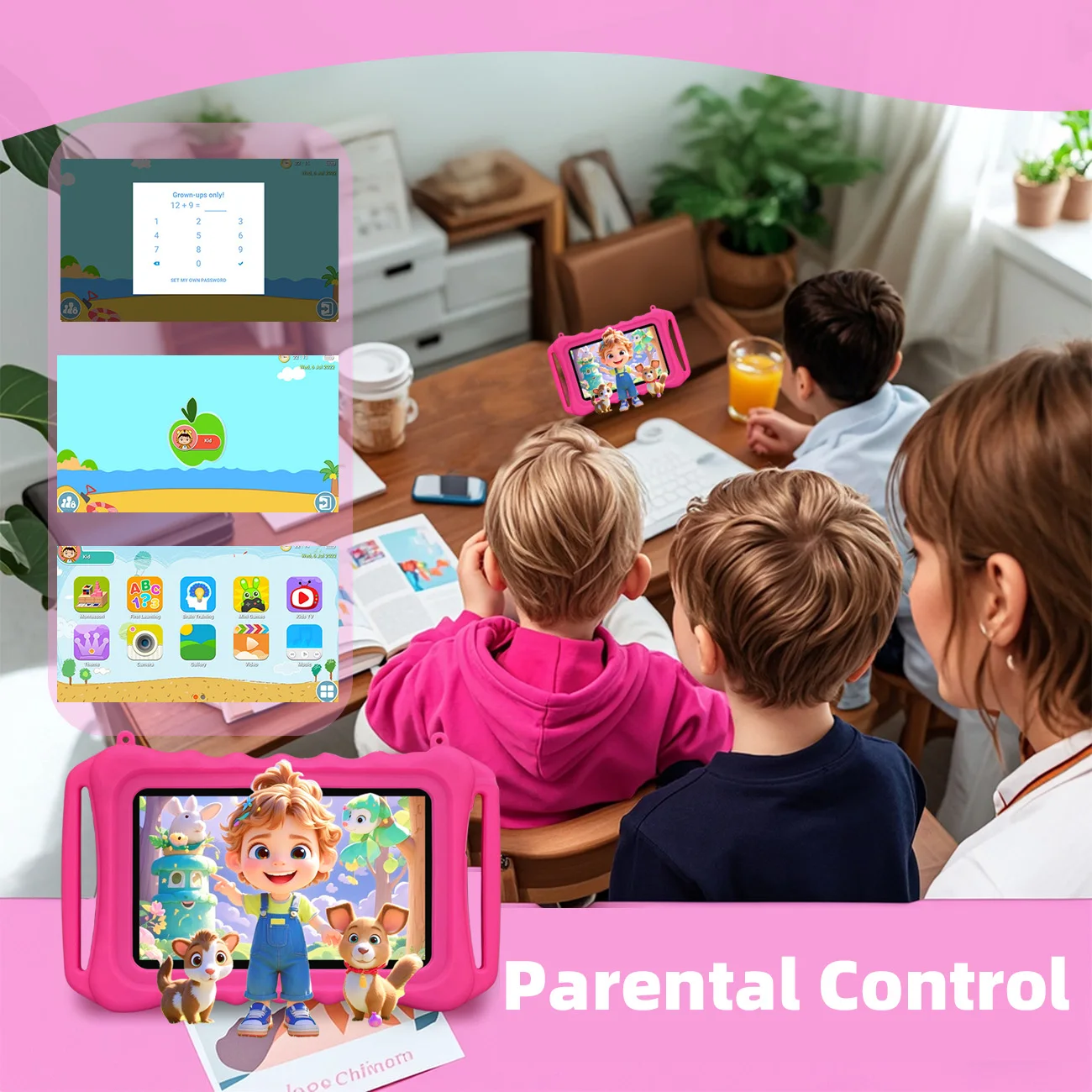 Adorable Cartoon  7 inch Kids Tablet - Android Learning Tablet with Parental Controls | Perfect Birthday Gift for Children