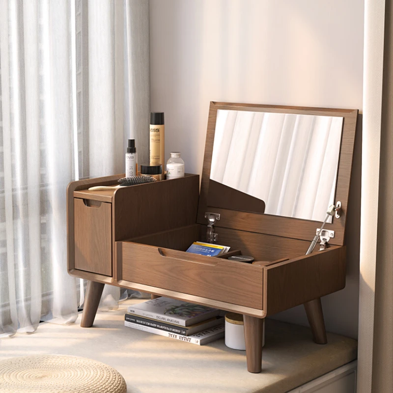 Solid wood dressing table Nordic minimalist mini small dressing table bedroom multifunctional window dressing table