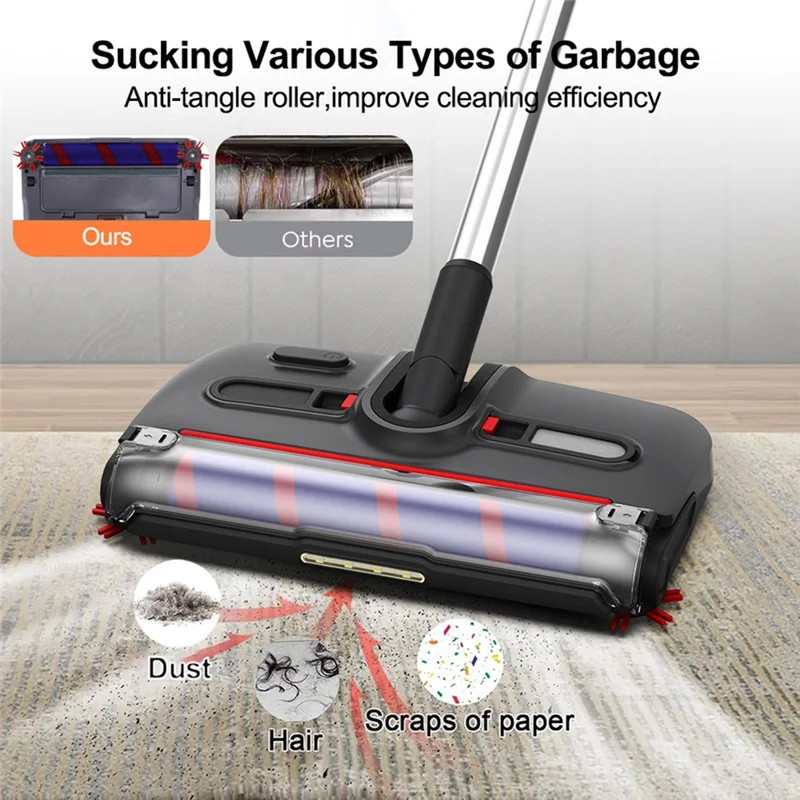 A26T-Cordless Electric Sweeper & Mop,Rechargeable Handheld Floor Cleaner For Carpets And Hard Floors,Portable And Convenient