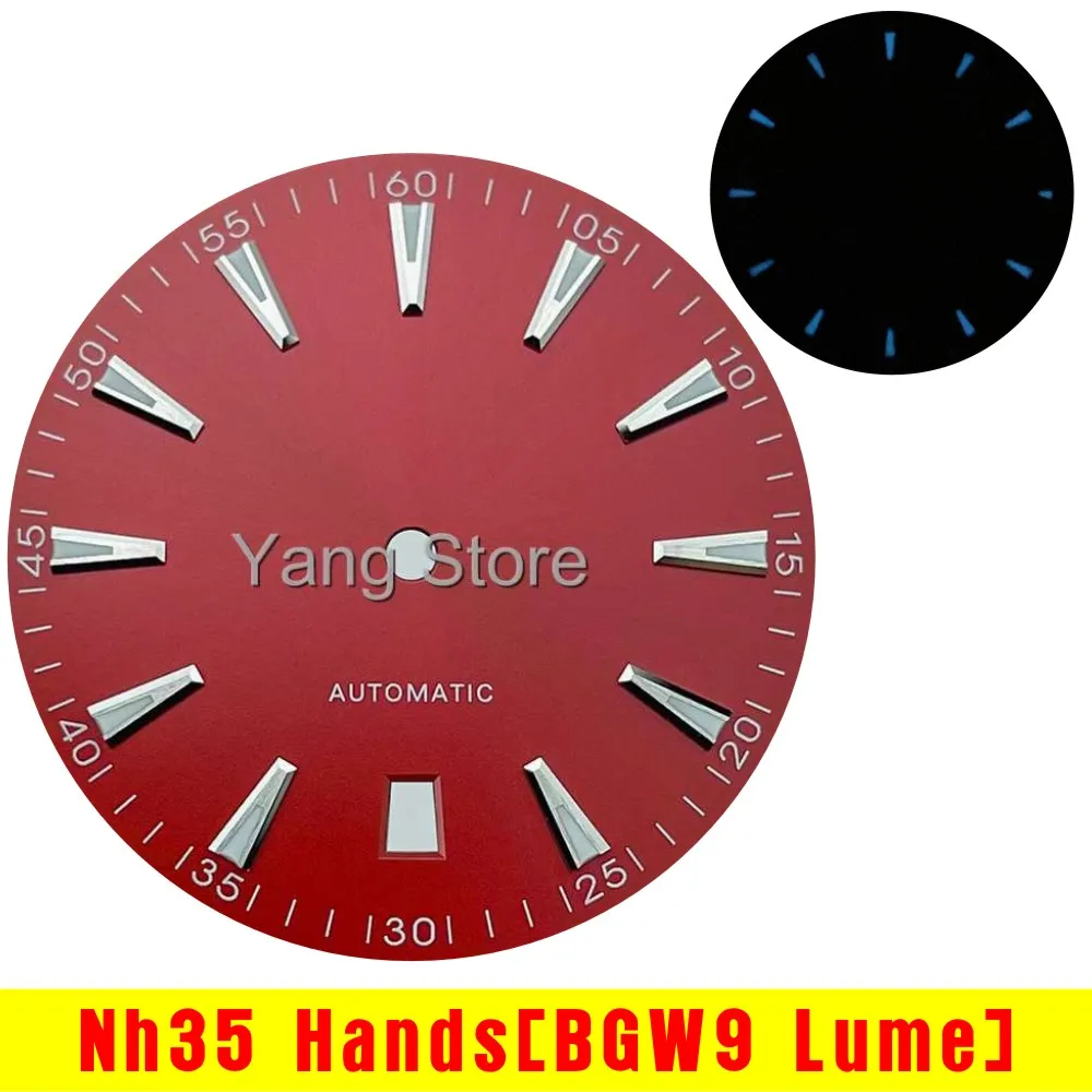 33.2mm sterile watch dial BGW9 Lume for NH35 movement, sun brushed aqua AT style