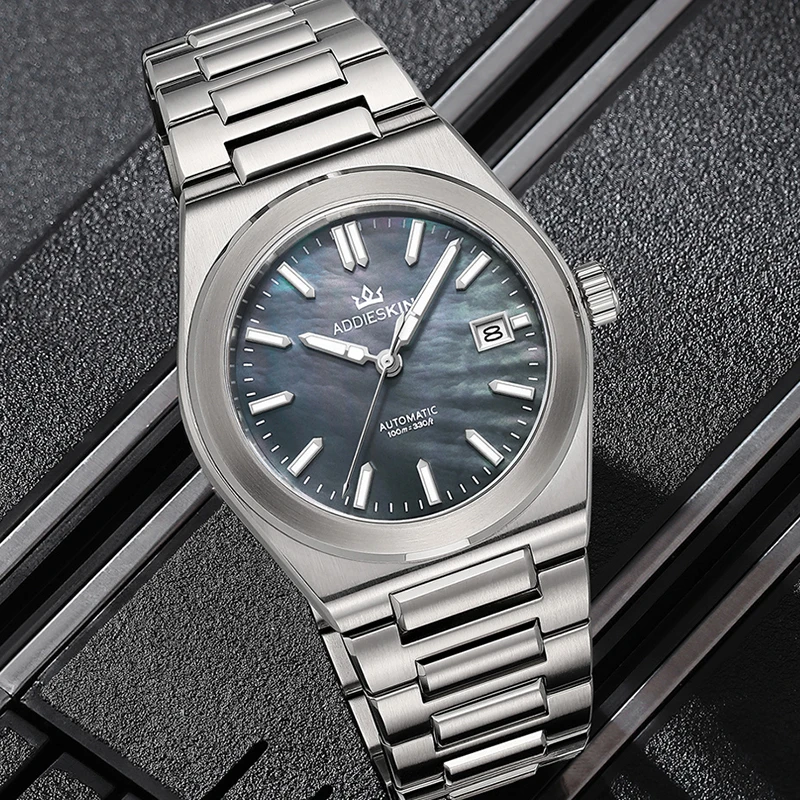 Japan Miyota 9015 Automatic Movement 24 Jewels 28800bph 42h Power Reserve ADDIESKIN K008 Ultra Thin 10mm Skeleton Case Back