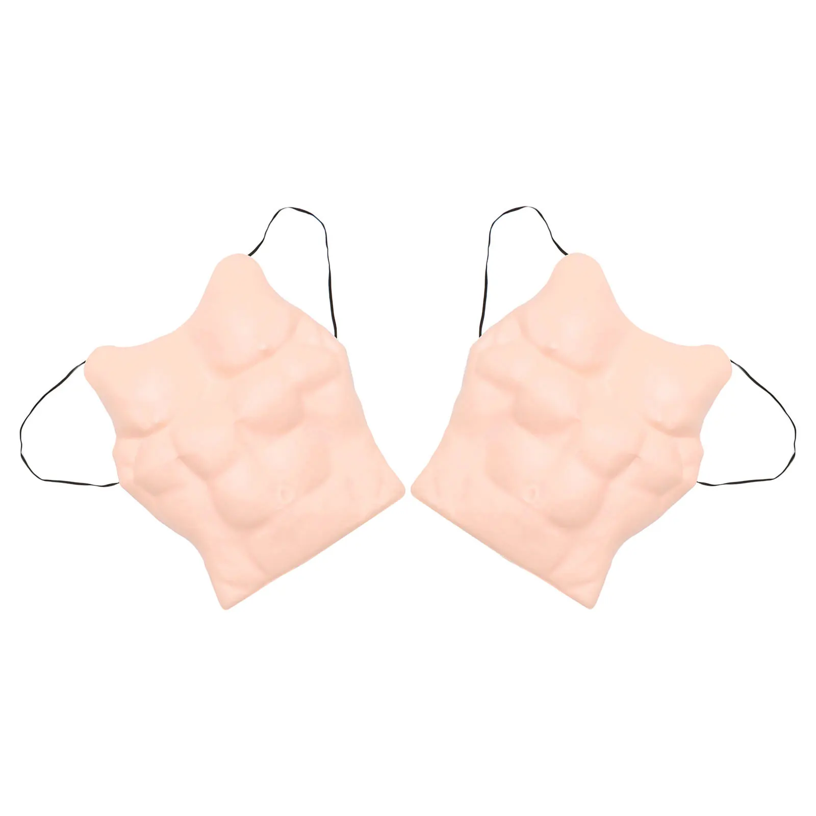 2 pezzi realistico petto muscolare costume addominale uomo accessorio cosplay di Halloween divertente vestire outfit festa prop travestimento