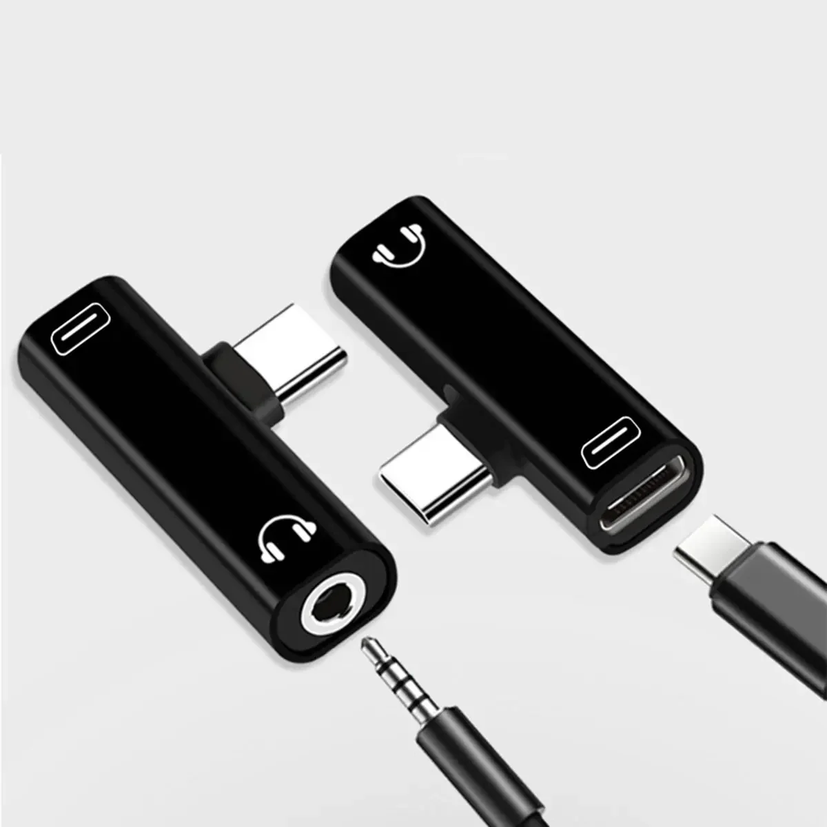 2 IN1 Type C To 3.5mm Jack Earphone Charging Cable Audio Converter for Xiaomi Huawei Tablet Type C to 3.5mm OTG Adapter