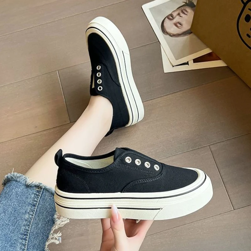 

Spring Autumn Women's White Shoes Thick Sole Slip On Lightweight Casual Footwear with Versatile Styling for Women​