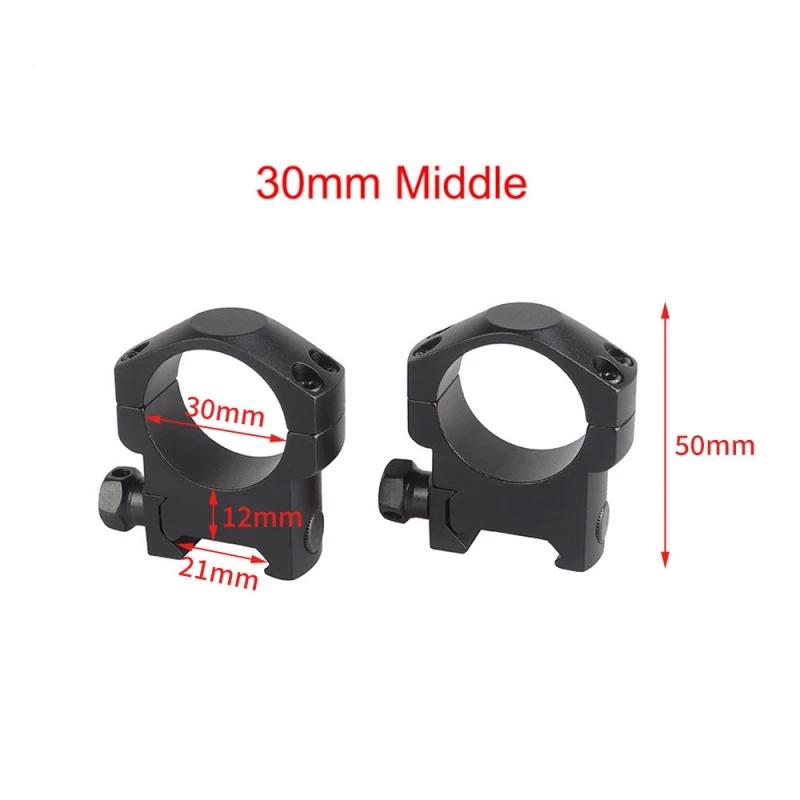 30mm Diameter Hunting Scope Mount Rings  Aluminum Alloy Ring Mount for Tactical Flashlight fit 21mm Picatinny Rail  High/Med/Low