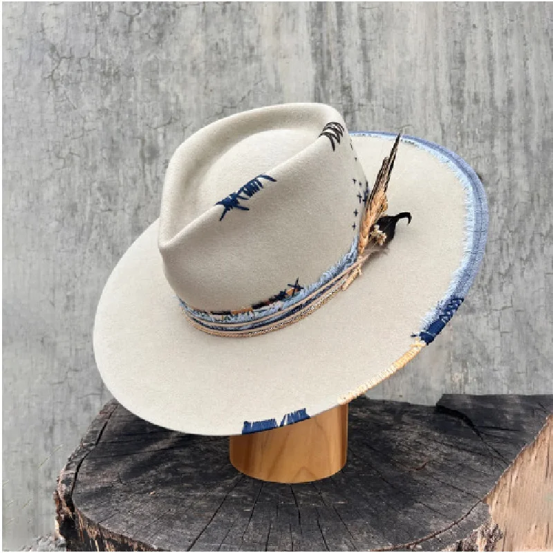 

Wool Cap Cowboy Hat Vintage Jazz Top Hat Hot Sale In Europe And America Autumn And Winter Felt Cap