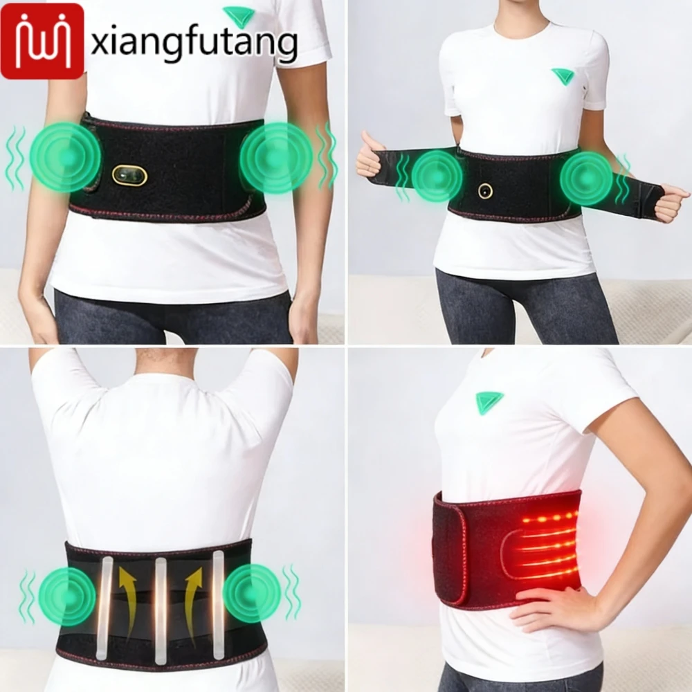 

Red Light Heated Support Belt 3-Gear Heat & Vibration Heating Waist Pad Wrap For Sports Recovery & Lower Back Pain Relief
