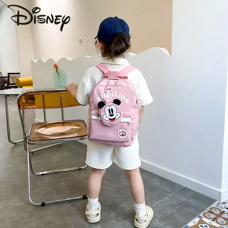 Disney-mochila de Mickey para niños, morral informal versátil de gran capacidad con dibujos animados, alta calidad