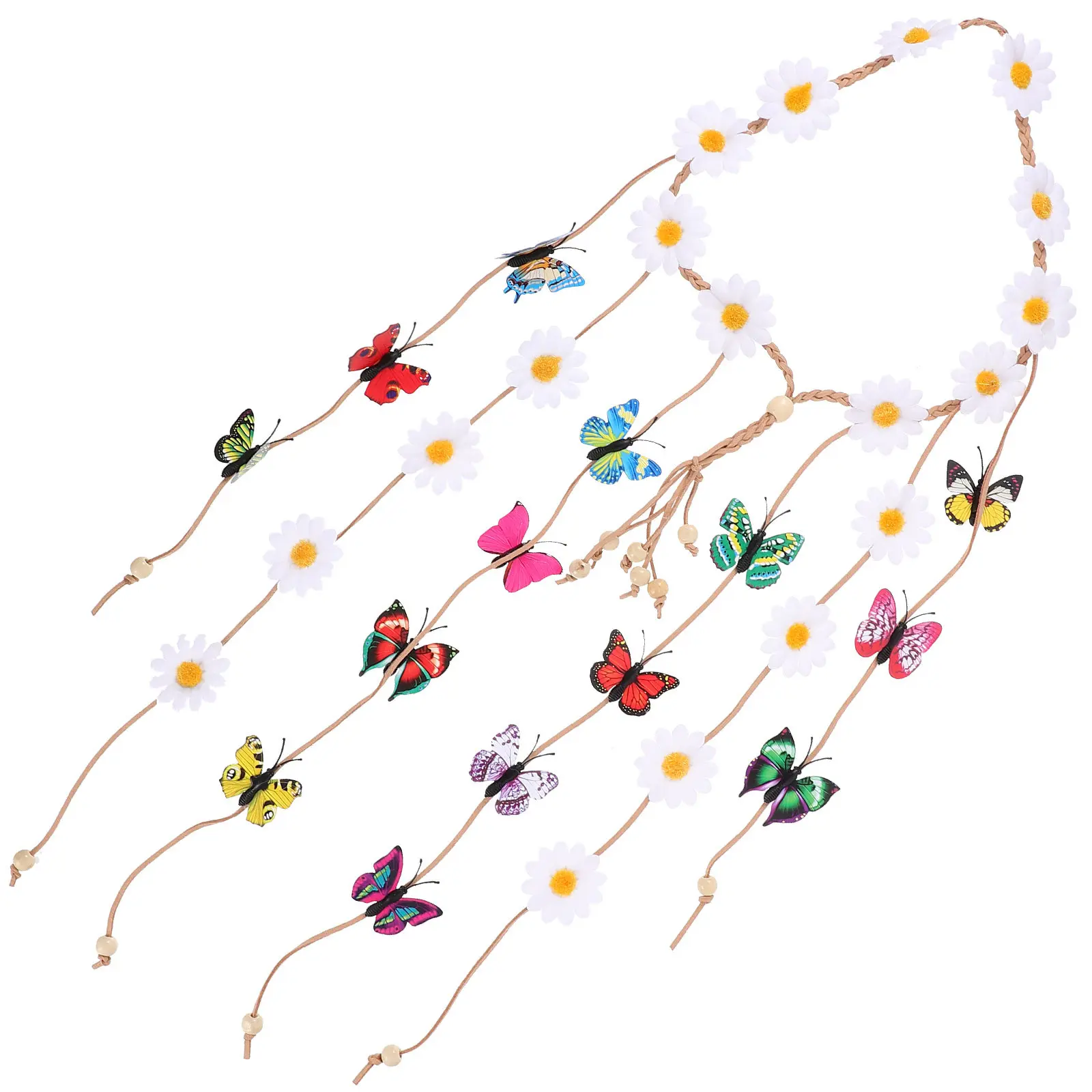 

Butterfly Flower Headband Tassel Women Hairband Daisy Headpiece for Beach Party Women Headdress Flower Hair Piece