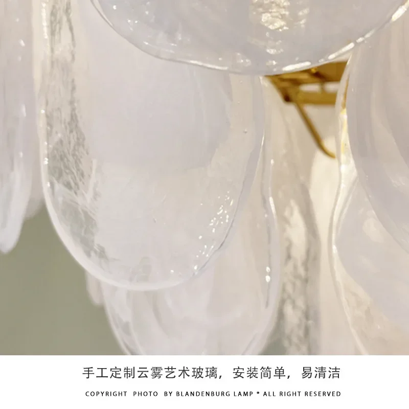 

Nordic Creative Cloud Pearl Chandelier Designer Style French Light Luxury Glass Lighting Art Fashion Bedroom Master Light