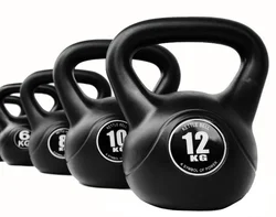 Wholesale 6kg Black Kettlebell Home Gym Equipment Free Weights Environmental Kettlebell for Home Use