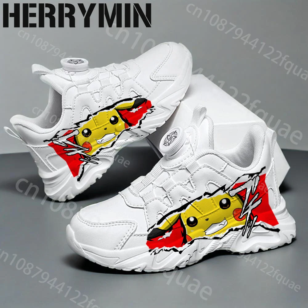 

2025 Hot Selling Pokemon Children shoes boys girls comfortable Slip-resistant white High quality leather sports shoes Sneakers