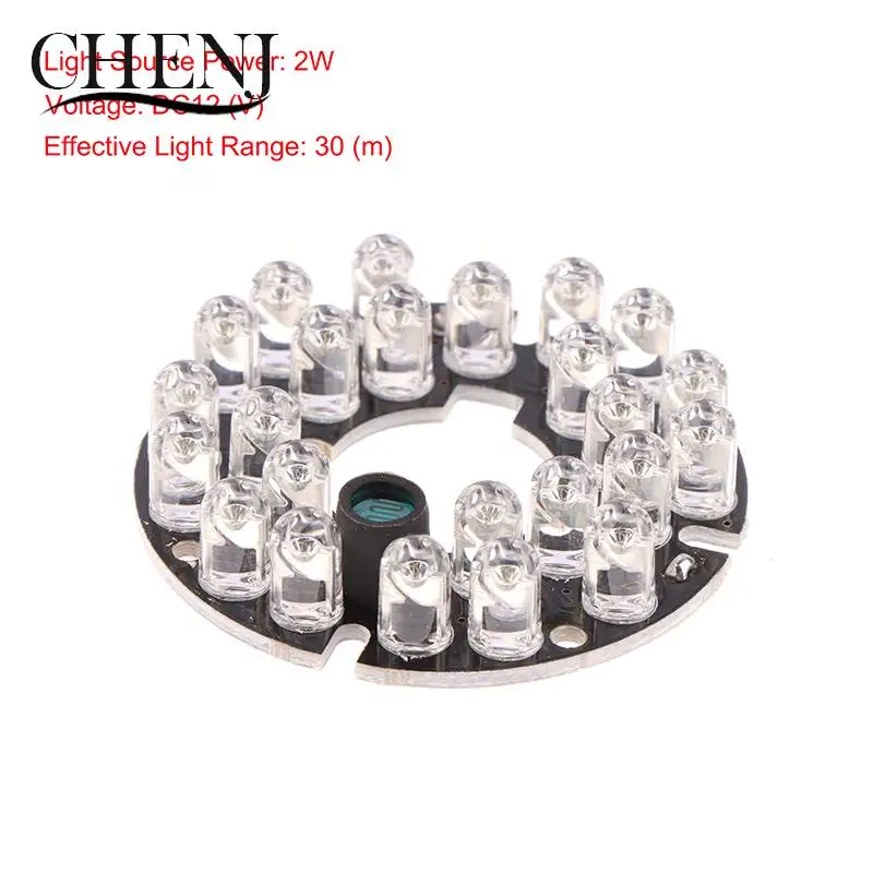 Infravermelho LED Light Board para Câmera de Vigilância, Câmera CCTV Acessórios, Visão Noturna, 24 Grãos, 90 Graus