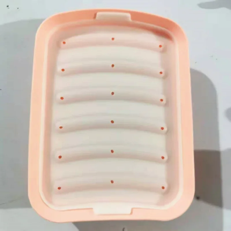 Sausage Maker Mould 6 Grids Silicone DIY Ham Hot Dog Making Moulds With Lid Kitchen Household Sausages Cake Baking Tools Molds