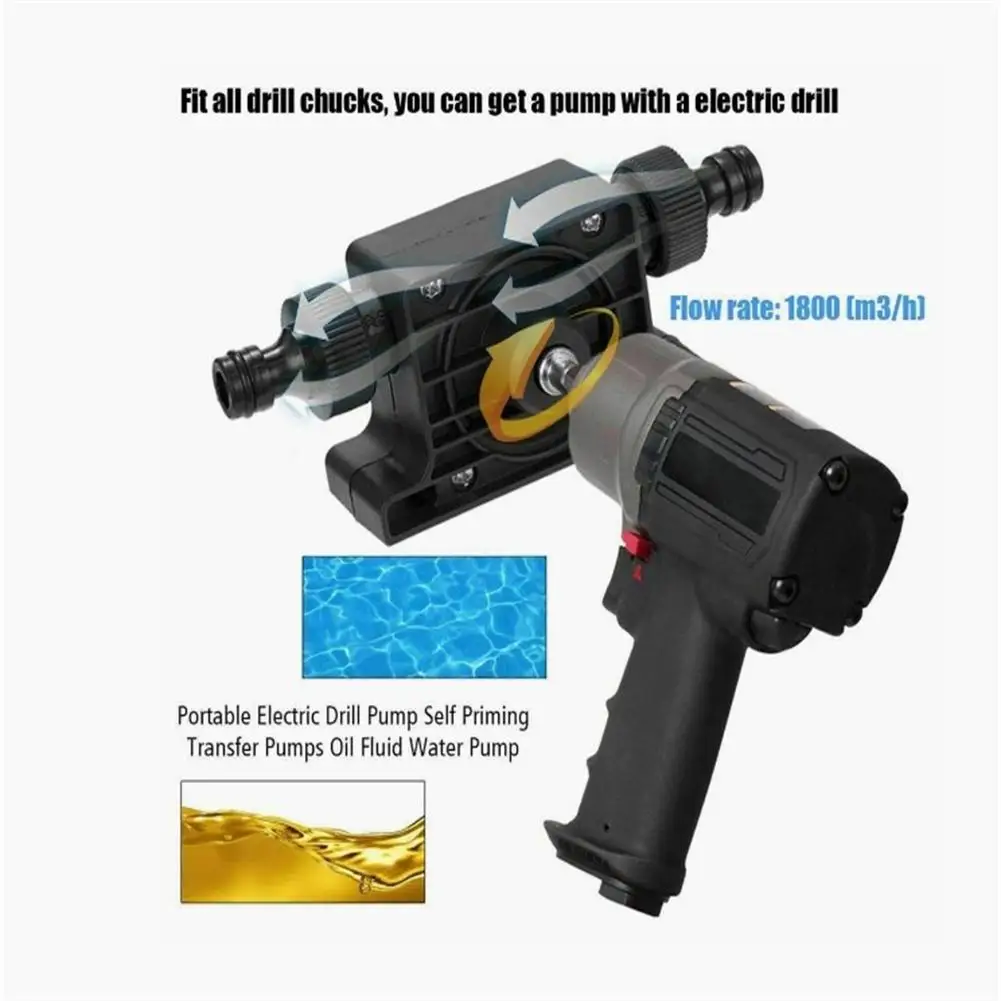 Water Mini Portable Electric Drill Drive Pump Oil Fluid Aquariums Self Priming Transfer Sinks Hand Home Accessories Easy Install