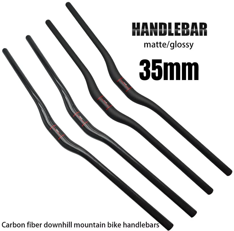 New MTB Bike Handlebar 3K Full Carbon Matt Finish Swallow Shaped Bicycle Carbon Bar 35mm X 660-800mm Mountain Bike Accessories