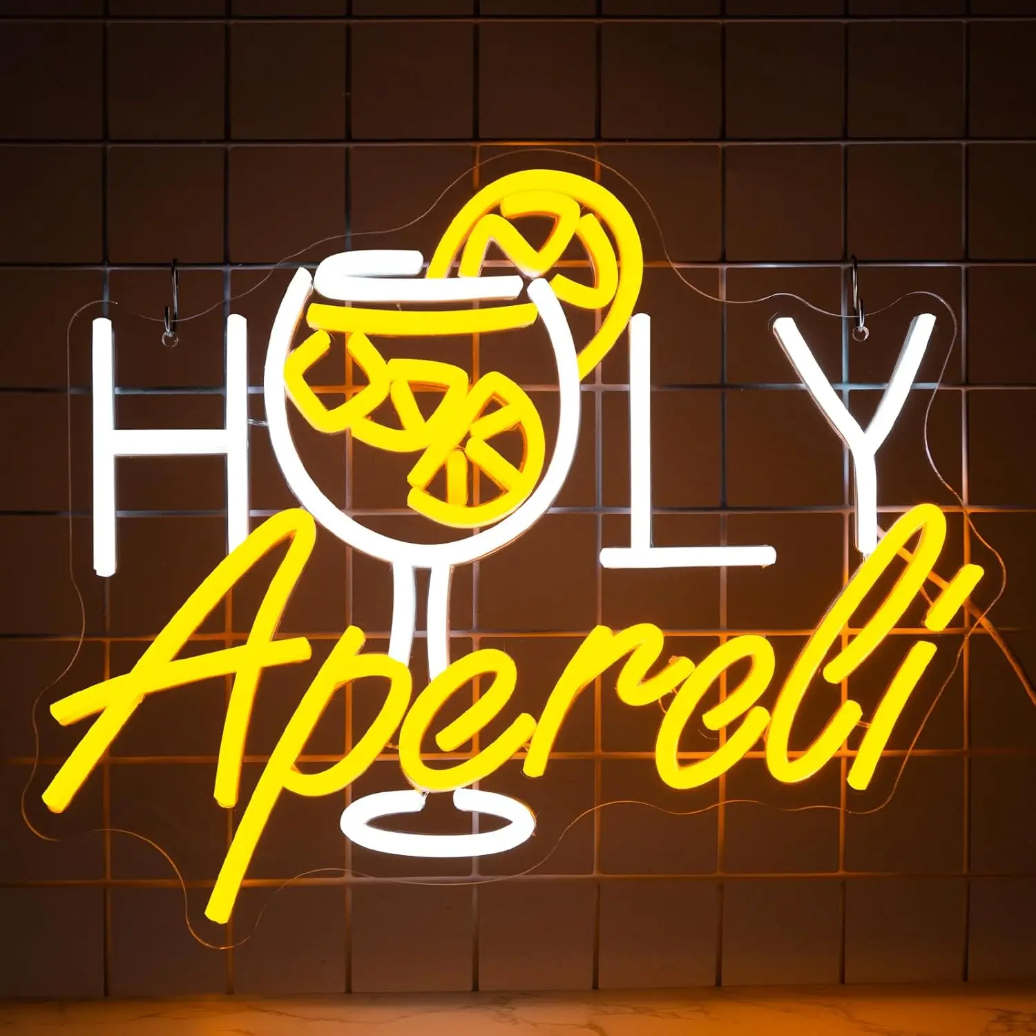 バーや家の装飾用のホーリーアペロリネオンサイン。-usb電源のledウォールアートで、パブ、男性の隠れ家、またはカクテルパーティーの雰囲気を演出します。