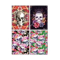 Skull and Roses Passport Holder Travel Men Passport Cover PU Leather Women Credit Card Wallet Boys Ticket Bags Passports Case