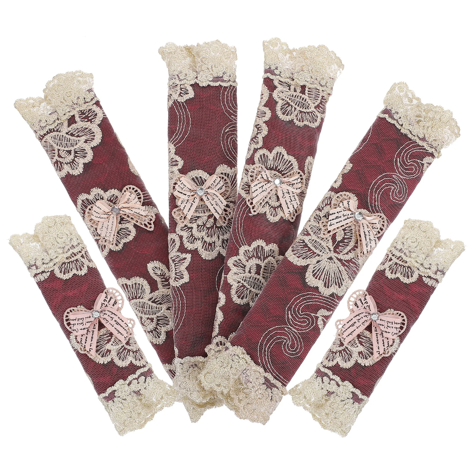 

6Pcs Dust Protective Handle Covers for Kitchen Appliances Premium Lace Cloth Material Fits Fridge Microwave Oven Dishwasher