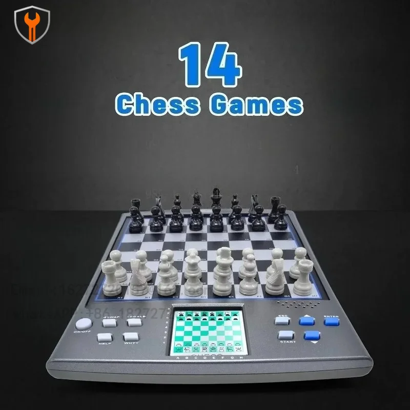 Smart Learning Electronic Chess Board Two‑Player Versus 14‑In‑1 Chess Toy English & German Version