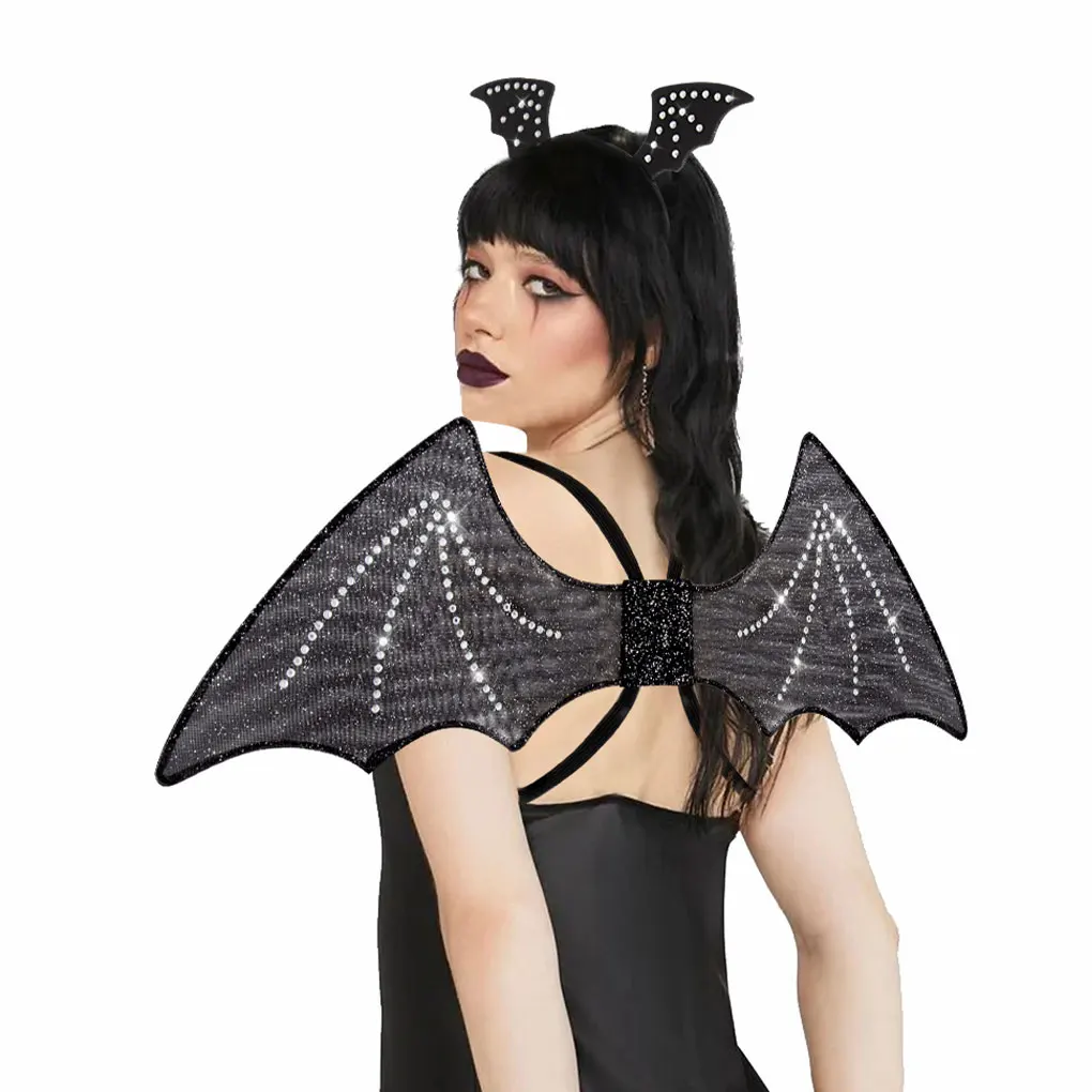 

Halloween Props Bat Prop Headband Set For Cosplay Party And Dance Dress Up Bat Prop And Headbands
