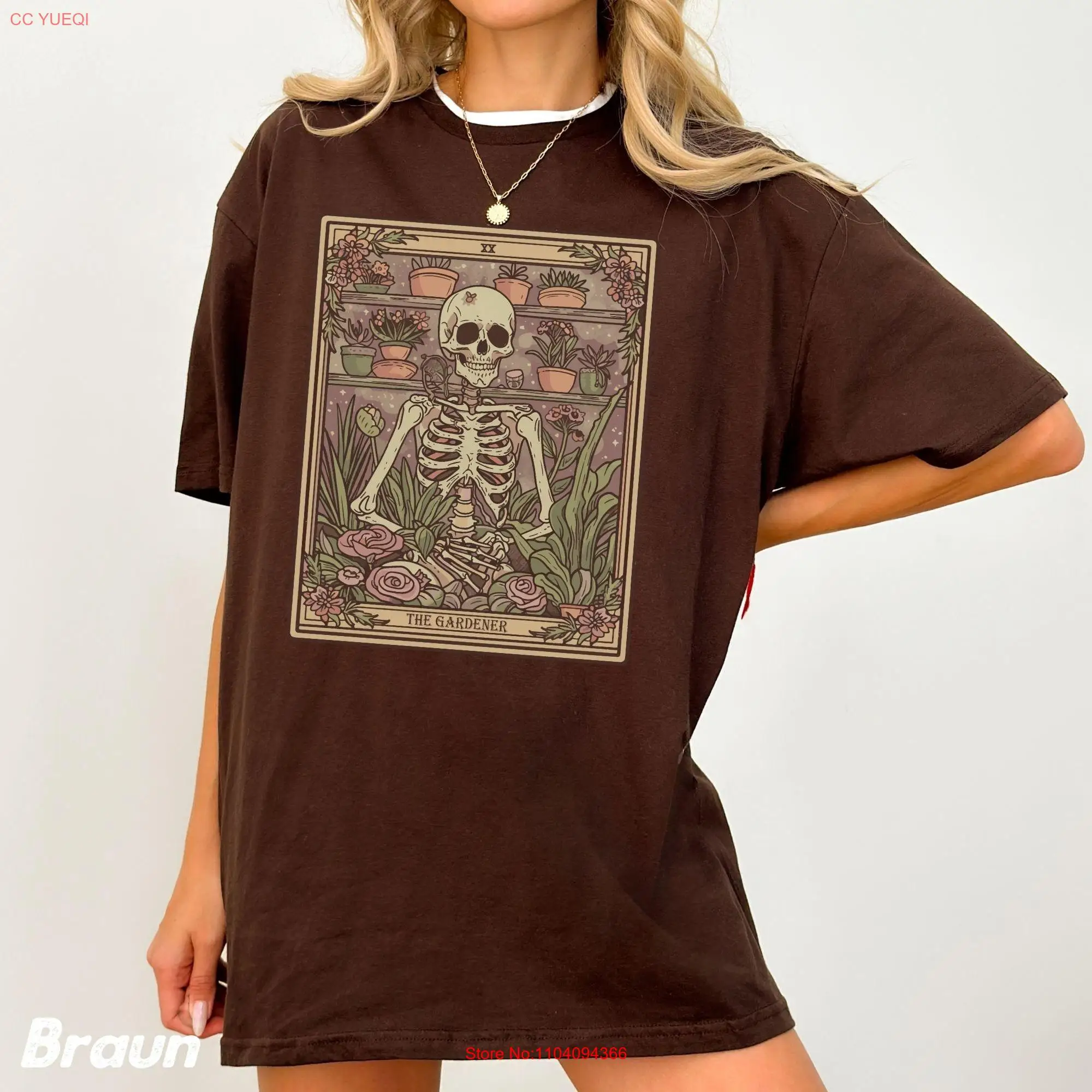 Retro The Gardener Tarot Cards T Shirt Halloween Witchy Clothing Cute Plants Cottagecore Plant Owner