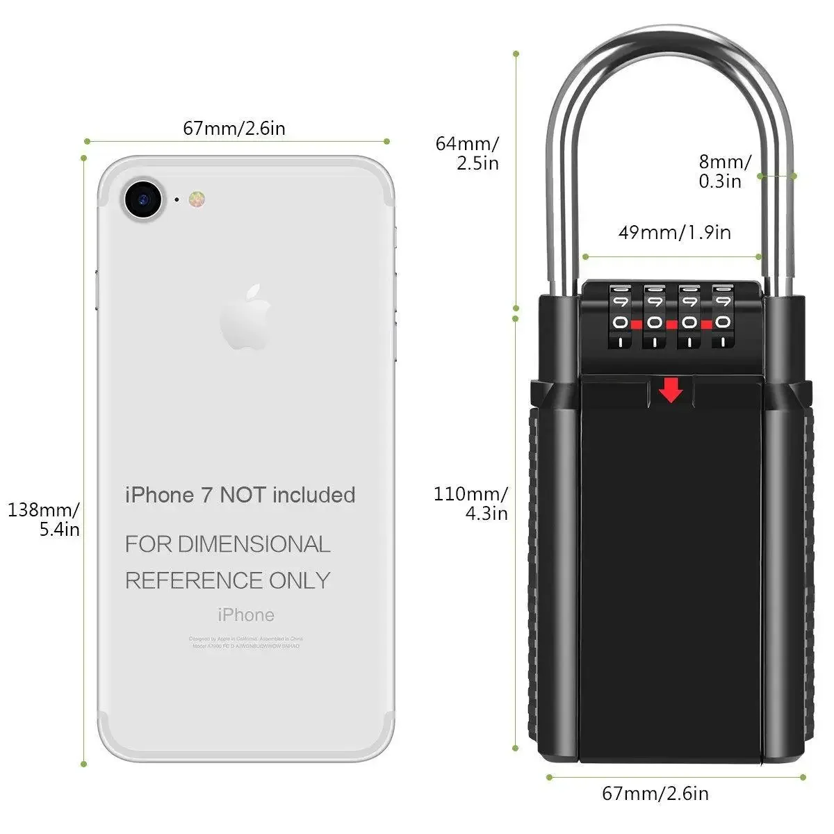 Combination Key Box Wall Mounted Metal Case Password Box Lock Outdoor Key Storage Hanging Key Box