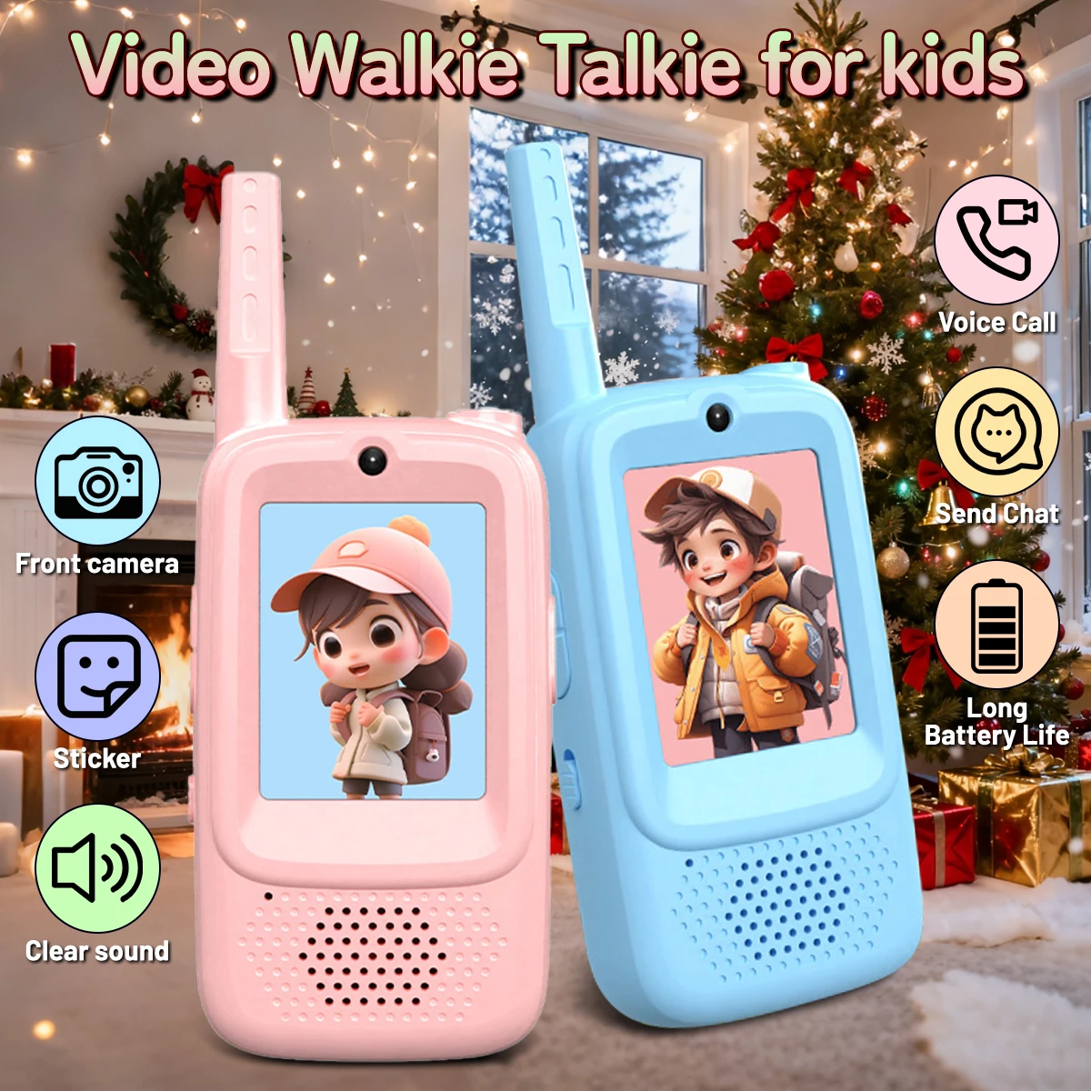 

2PCS AIRITON JK300 Walkie Talkies For Kids Rechargeable Toddler Toys for Indoor Camping Travel Gfits for Kids Gift Boys Girls